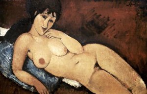 Amedeo Modigliani - Nude on a Blue Cushion