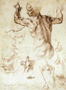 Michelangelo - Anatomy Sketches (Libyan Sibyl)