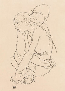 Egon Schiele - Woman and Girl Embracing 1918