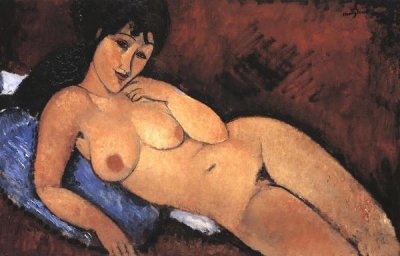 Amedeo Modigliani - Nude On A Blue Cushion