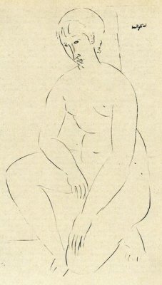 Amedeo Modigliani - Squatting Nude 2